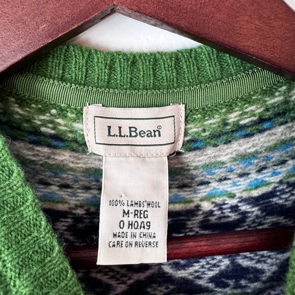 L.L. Bean lambswool nordic cardigan sweater Medium - Picture 4 of 6